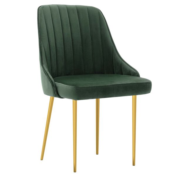 vidaXL Sedie da Pranzo 6 pz Verde Scuro in Velluto