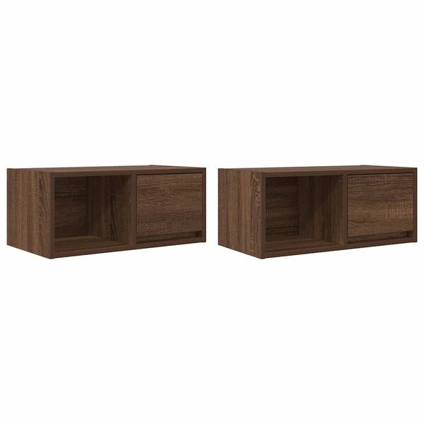 vidaXL Mobili TV 2 pz Rovere Marrone 60x31x25,5 cm Legno Multistrato