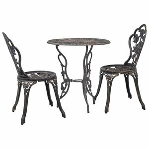 vidaXL Set da Bistrot 3 pz in Alluminio Pressofuso