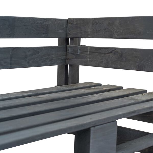 vidaXL Panca Angolare da Giardino su Pallet in Legno Grigio