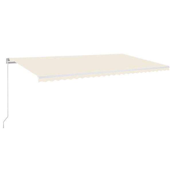 vidaXL Tenda da Sole Retrattile Manuale con LED 600x300 cm Crema