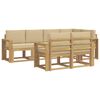 vidaXL Set di divani da esterno 7 pz Bianco e Beige Poliestere