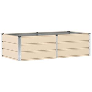 vidaXL Fioriera Avorio 160 x 80 x 45 cm Acciaio
