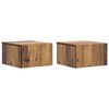 vidaXL Mobiletto da notte a muro 2 pz Legno antico 33 x 34,5 x 20 cm