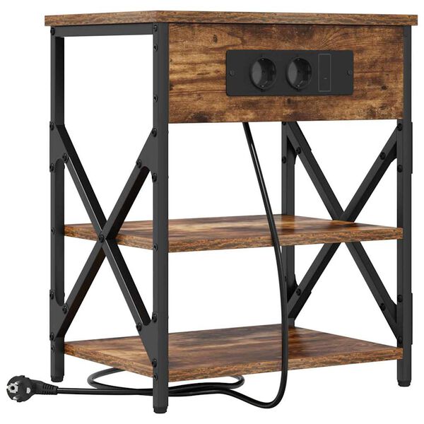 vidaXL Armadio da Notte Rovere fum&eacute; 41 x 31 x 51 cm Legno multistrato