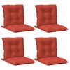 vidaXL Cuscini Sedia Schiena Bassa 4 pz Rosso M&eacute;lange 100x50x7 Tessuto