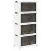 vidaXL Scatola Portaoggetti con Ruote 4 Livelli 75 L 64x40x141,5 cm