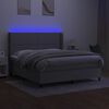 vidaXL Letto a Molle Materasso e LED Grigio Chiaro 160x200 cm Tessuto