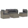 vidaXL Set Divani da Giardino 5 pz con Cuscini in Polyrattan Grigio