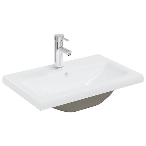 vidaXL Set Mobili da Bagno 5 pz Grigio Cemento in Legno Multistrato