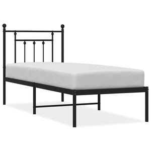 vidaXL Giroletto con Testiera in Metallo Nero 75x190 cm