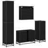 vidaXL Set di mobili per il bagno 4 pcs Rovere Nero Legno multistrato