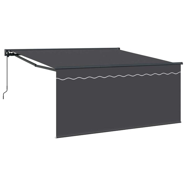vidaXL Tenda Retrattile Antracite 350 x 300 cm Poliestere e Alluminio