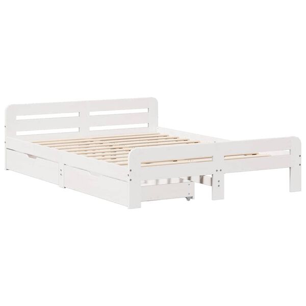 vidaXL Letto senza Materasso Bianco 160x200 cm Legno Massello di Pino