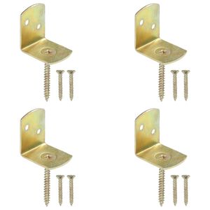 vidaXL Staffe per Pannello di Recinzione 4 pz a L in Metallo Zincato