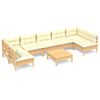 vidaXL Set Divani da Giardino 8 pz con Cuscini Crema in Massello di Pino