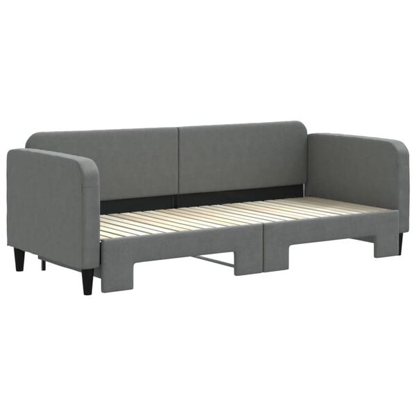 vidaXL Divano Letto con Letto Estraibile Grigio Scuro 80x200 Tessuto