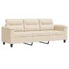 vidaXL Divano a 3 Posti Beige 180 cm in Tessuto Microfibra