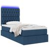 vidaXL Letto con contenitore e LED con led Blu 100 x 200 cm Poliestere