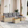 vidaXL Set Divano da Giardino 6 pz con Cuscini Beige Misto Polyrattan