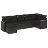 vidaXL Set Divani da Giardino con Cuscini 7pz Nero Polyrattan