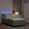 vidaXL Letto a Sorgente LED con led Grigio chiaro 90 x 190 cm Velluto