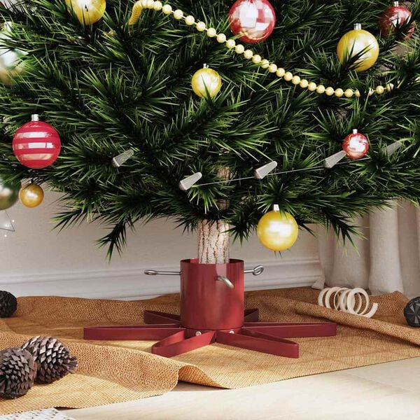 vidaXL Supporto per Albero di Natale Rosso 50 x 50 x 15,5 cm Acciaio