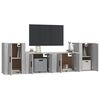 vidaXL Set di Mobili Porta TV 4 pz Grigio Sonoma in Legno Multistrato