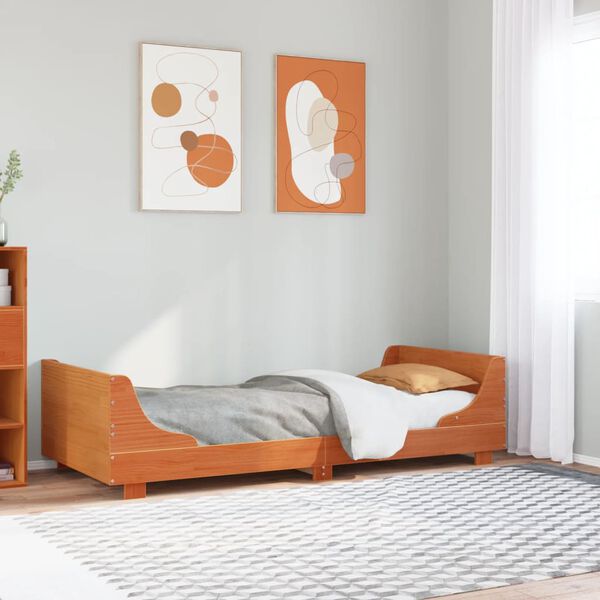 vidaXL Letto senza Materasso Marrone Cera 90x200 cm Legno di Pino