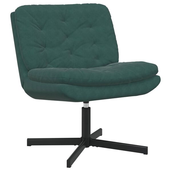 vidaXL Poltrona Relax con Base Girevole Verde Scuro 63 x 75 x 76 cm
