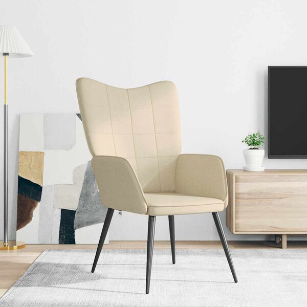 vidaXL Sedia Relax Crema in Tessuto