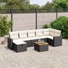 vidaXL Set Divani da Giardino con Cuscini 8 pz Nero in Polyrattan