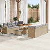 vidaXL Set Divano da Giardino 11 pcs Beige e Grigio Chiaro polyrattan