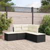 vidaXL Set Divani da Giardino 5 pz con Cuscini in Polyrattan Nero