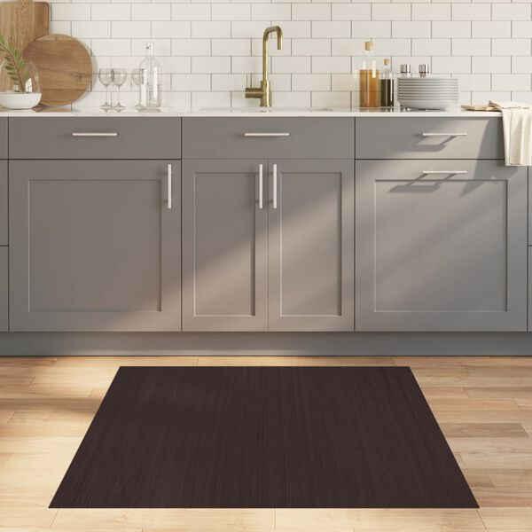 vidaXL Tappeto Rettangolare Marrone Scuro 100x100 cm in Bamb&ugrave;