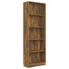 vidaXL Libreria a 5 Ripiani Rovere Fumo 60x24x175 cm Legno Multistrato