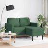 vidaXL Divano 2 Posti con Chaise longue a L Verde Scuro 125 cm Lino
