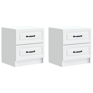 vidaXL Armadio da Notte con cassetto 2 pcs Bianco 43 x 34,5 x 44,5 cm