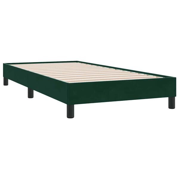 vidaXL Giroletto a Molle senza Materasso Verde Scuro 80x210 cm Velluto