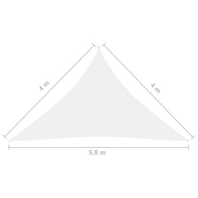 vidaXL Parasole a Vela in Tessuto Oxford Triangolare 4x4x5,8m Bianco