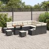 vidaXL Set Divano da Giardino 12 pcs Nero Poly Rattan