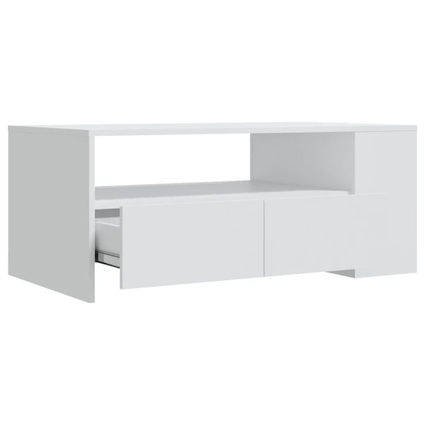 vidaXL Tavolino da Salotto Bianco 102x55x42 cm in Legno Multistrato
