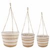 vidaXL 3 pz Naturale, Bianco e Beige &Oslash;26 x 19 cm 100% Erba marina