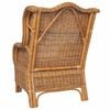 vidaXL Poltrona con Cuscino Marrone Chiaro in Rattan Naturale e Lino