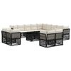 vidaXL Set Divano da Giardino 14 pz Nero polyrattan