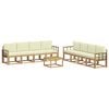 vidaXL Set di divani da esterno 9 pz Bianco e Crema