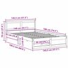 vidaXL Struttura del letto Bianco 140 x 190 cm Pino massello