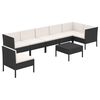 vidaXL Set Divani da Giardino 8 pz con Cuscini in Polyrattan Nero