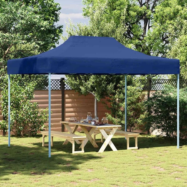 vidaXL Gazebo Professionale Pieghevole 3x4m Acciaio Blu