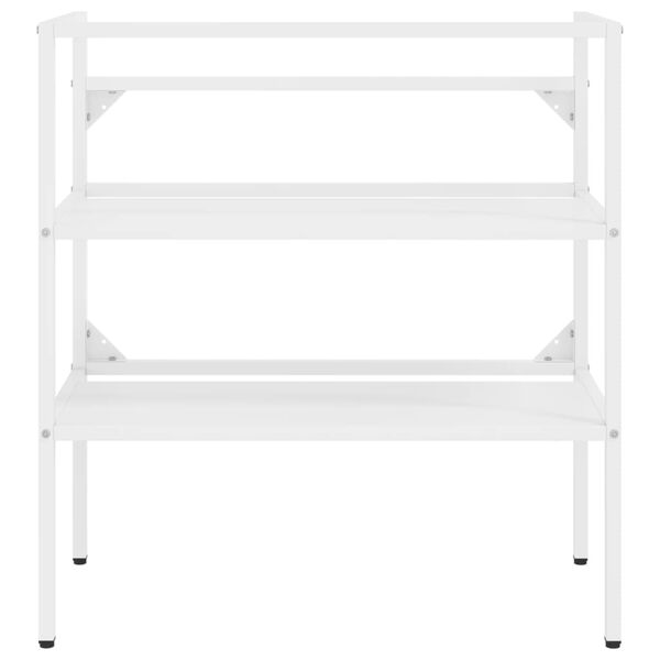 vidaXL Telaio per Lavabo da Bagno con Lavabo Integrato Bianco in Ferro